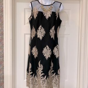 Black and Gold Cocktail Dress Size 8